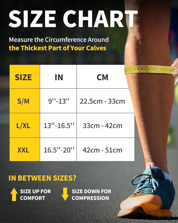 3 Pairs Calf Compression Sleeve for Women Men, Leg Support for Shin Splints - Image 2