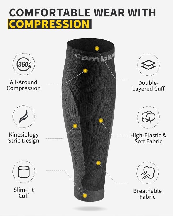 3 Pairs Calf Compression Sleeve for Women Men, Leg Support for Shin Splints - Image 3